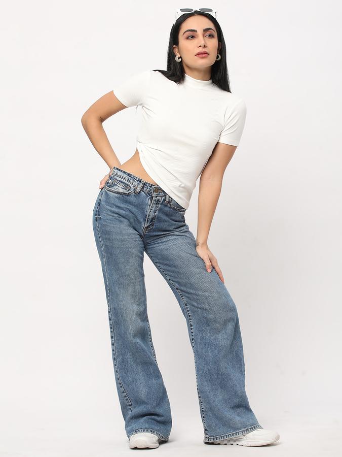 Women Ribbed Slim Fit Top image number 1