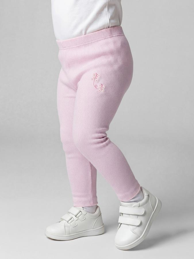 R&B Multi color Floral Self Design Girls Leggings