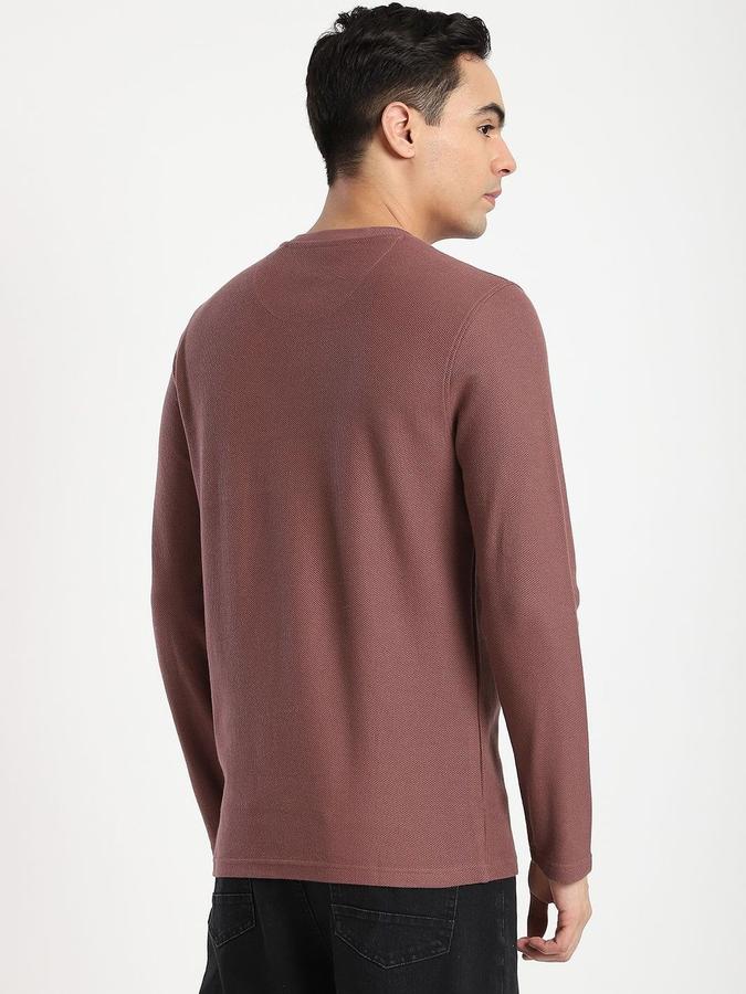 Men Cotton Regular Fit Henley Solid T-shirt