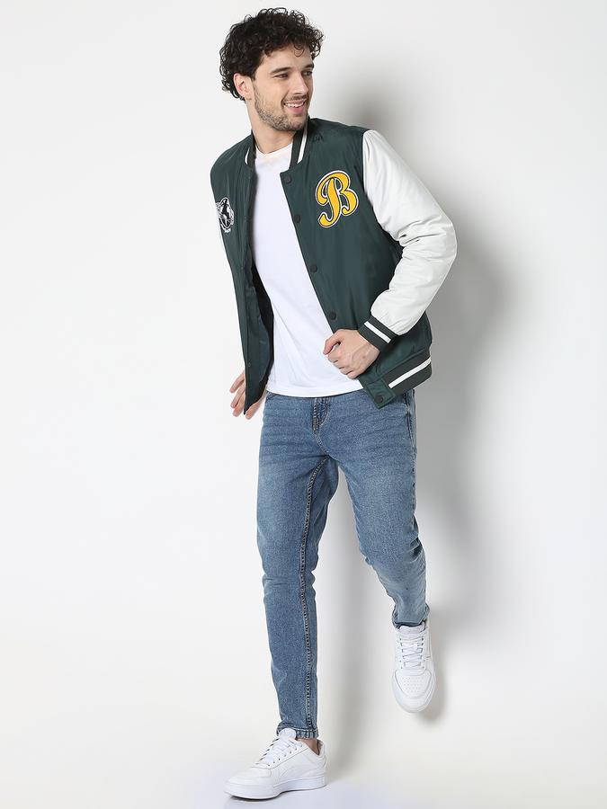 Men Typographic Print Regular Fit Bomber Jacket image number 0