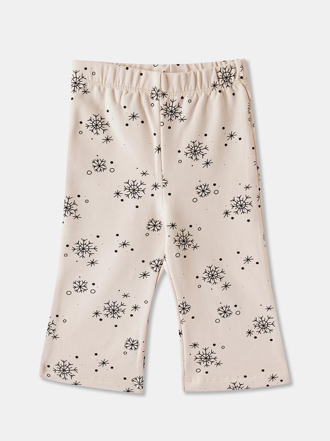 R&B Girls' Beige Printed Trousers