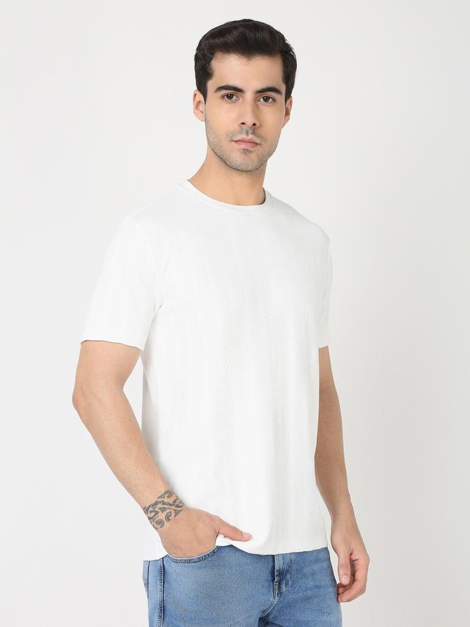 Men Striped Regular Fit Crew-Neck T-Shirt image number 1