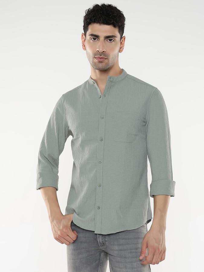Men Self Design Casual Shirt