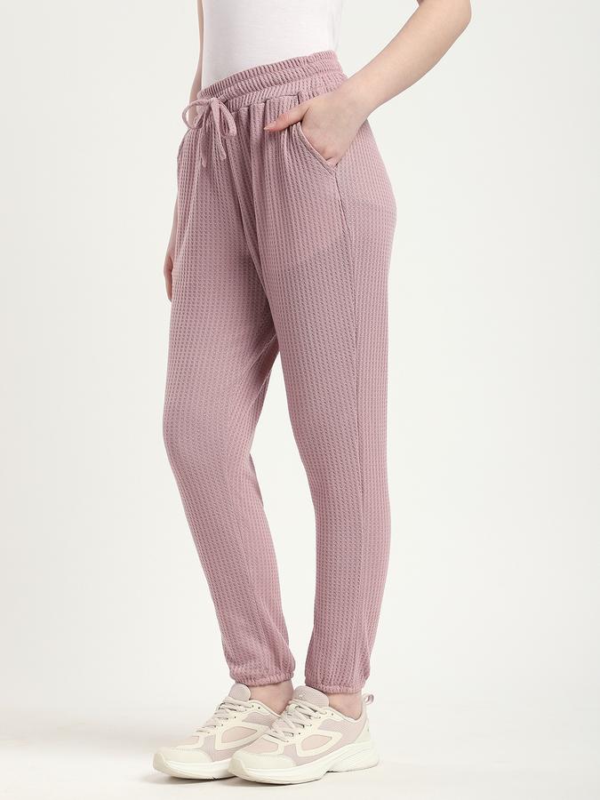 R&B Women Shell Pink Textured Joggers