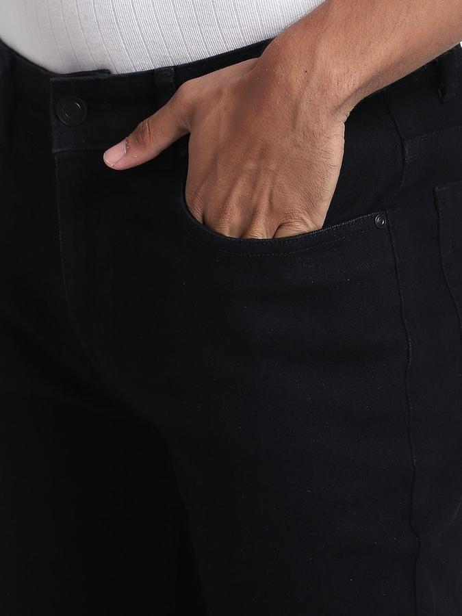 R&B Men Black Slim Fit Mid-Rise Jeans