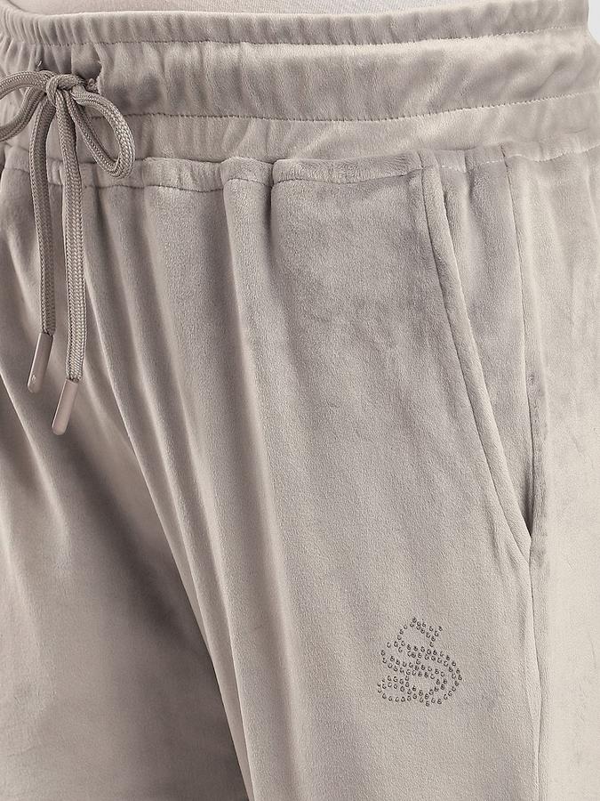 R&B Women Grey Solid Relaxed Fit Trousers