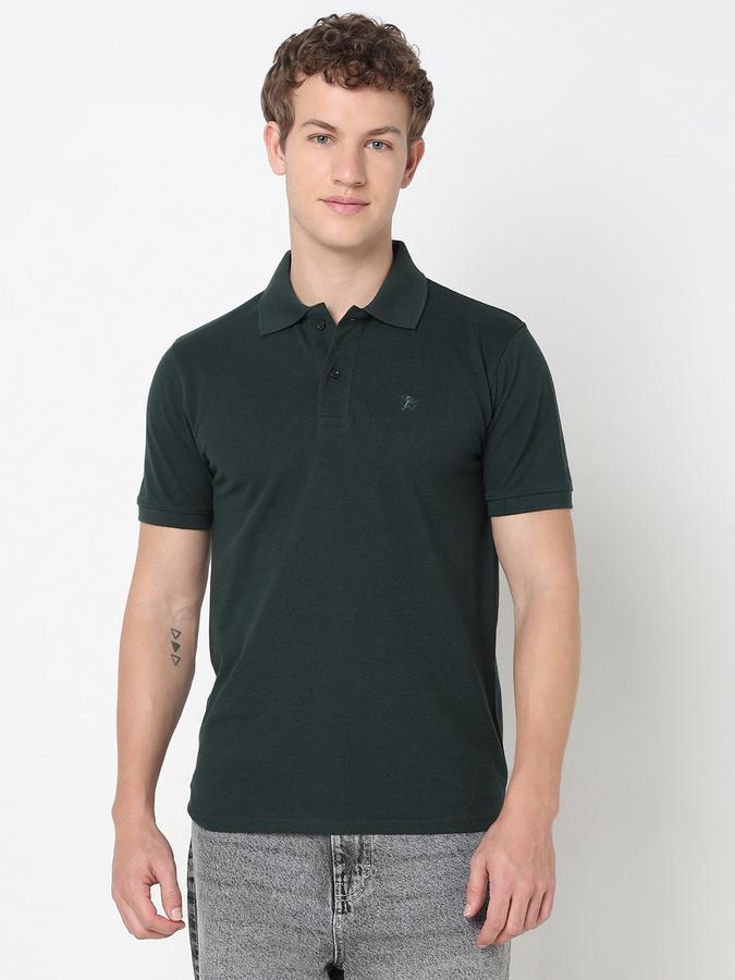 Solid Polo T-Shirt with Short Sleeves