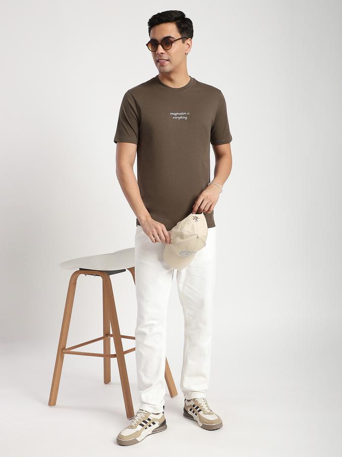 Men Cotton Regular Fit Crew Neck Graphic T-shirt