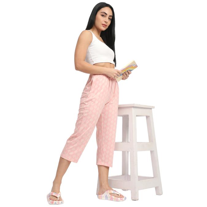 R&B Women Peach Geometric Print Pyjama Bottoms