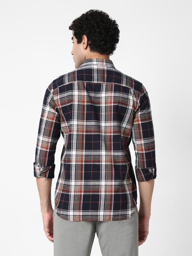 R&B Men's Brown Checked Shirt