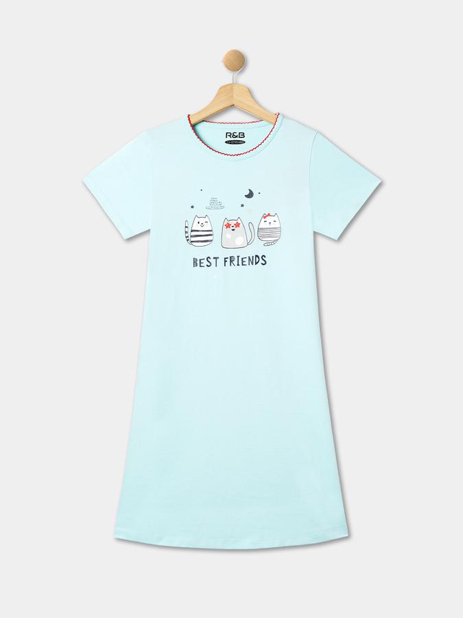 R&B Girl's Round Neck Sleepshirt image number 3