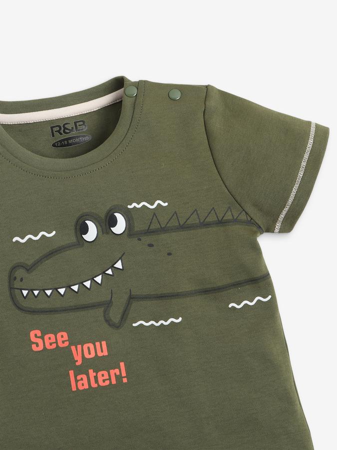 Boys Graphic Print Short Sleeve Crew Neck Sleepwear Set