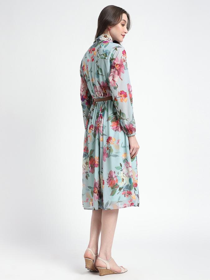 Women Cotton A-Line Midi Floral Dress