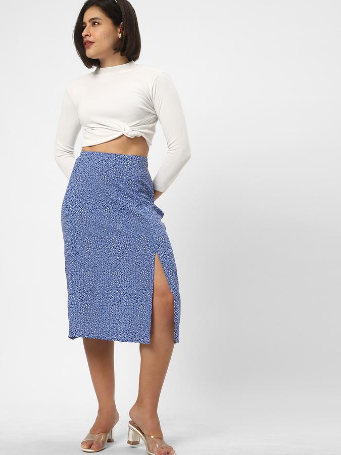 Women Floral Print Straight Skirt image number 1