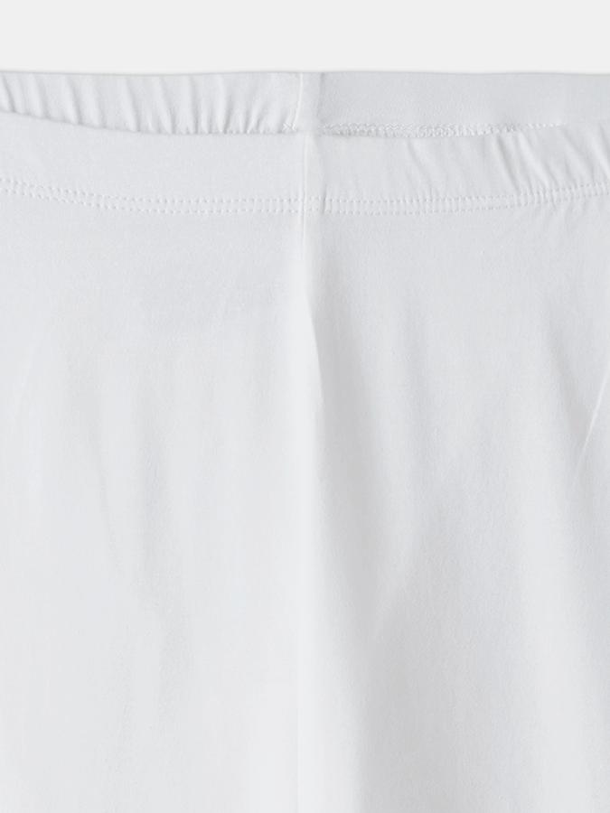 Girls Cotton Blend Skinny Fit Elastic Waist Solid Leggings