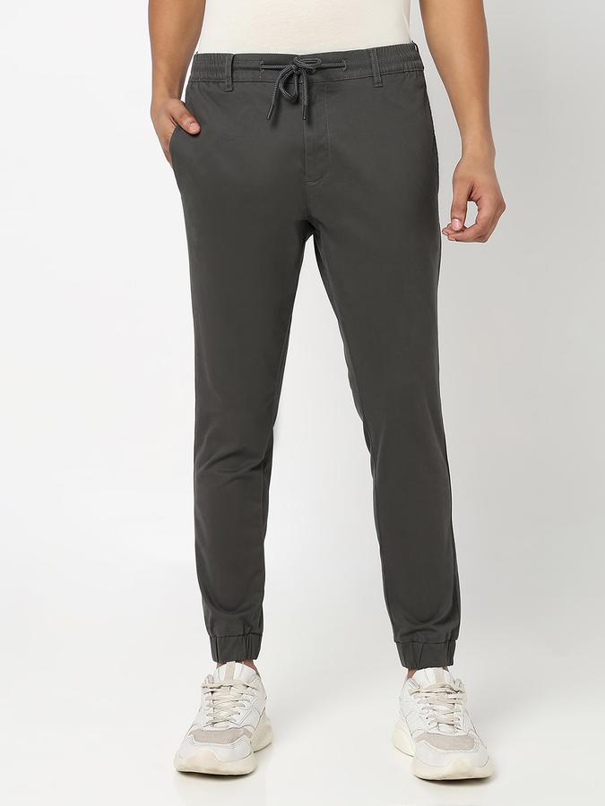 Men Solid Casual Trousers image number 1