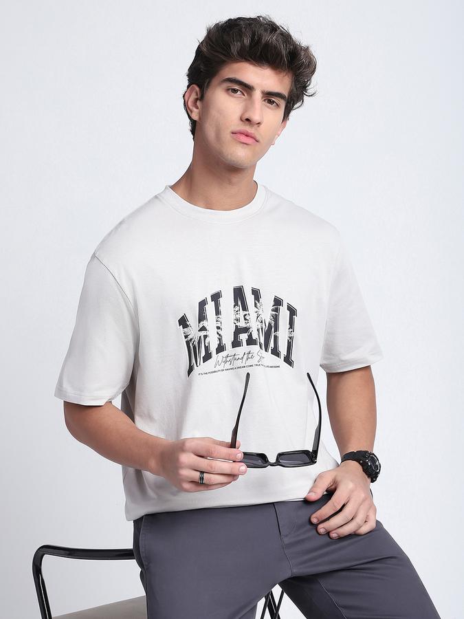 R&B Men's Vapor Grey Printed T-Shirt