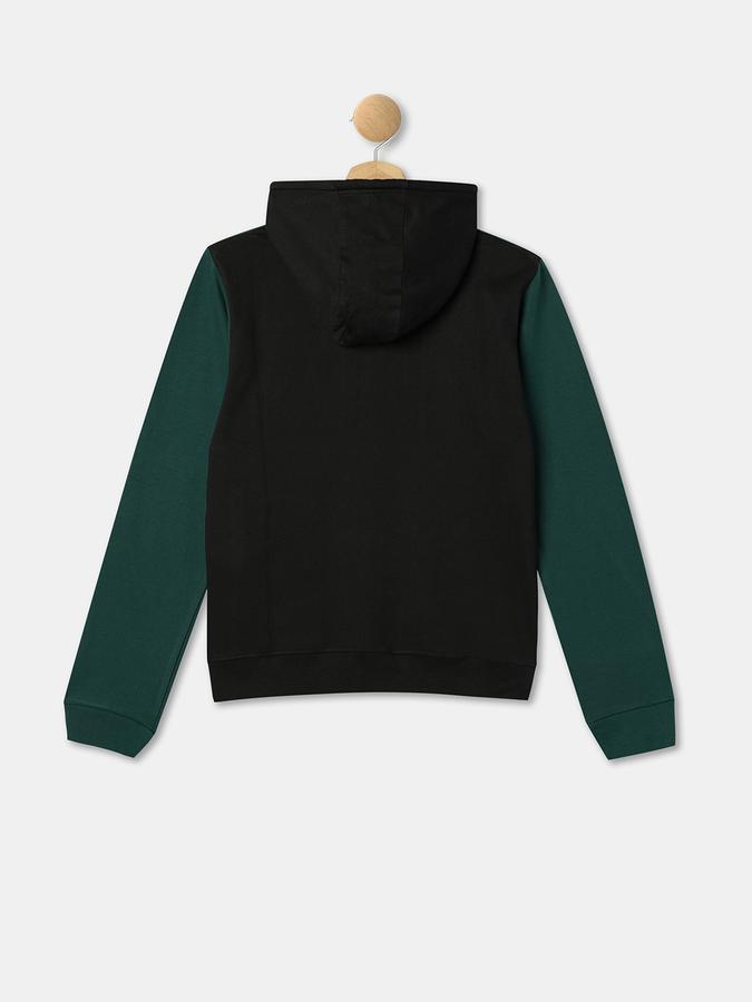 Boys Cotton Regular Fit Hooded Colour Block Hoodie