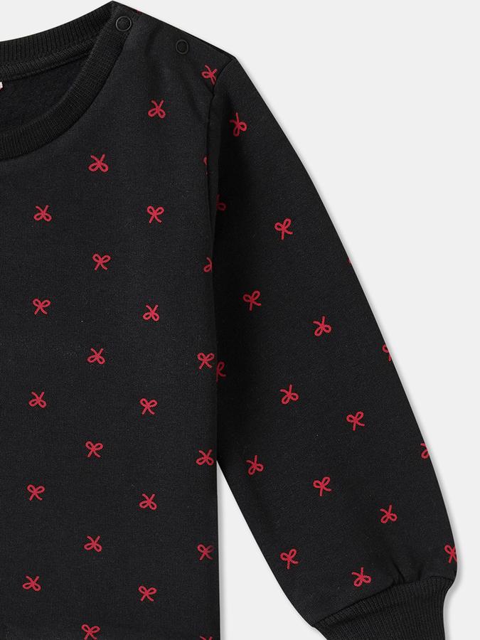 R&B Girls' Black Printed Sweatshirts