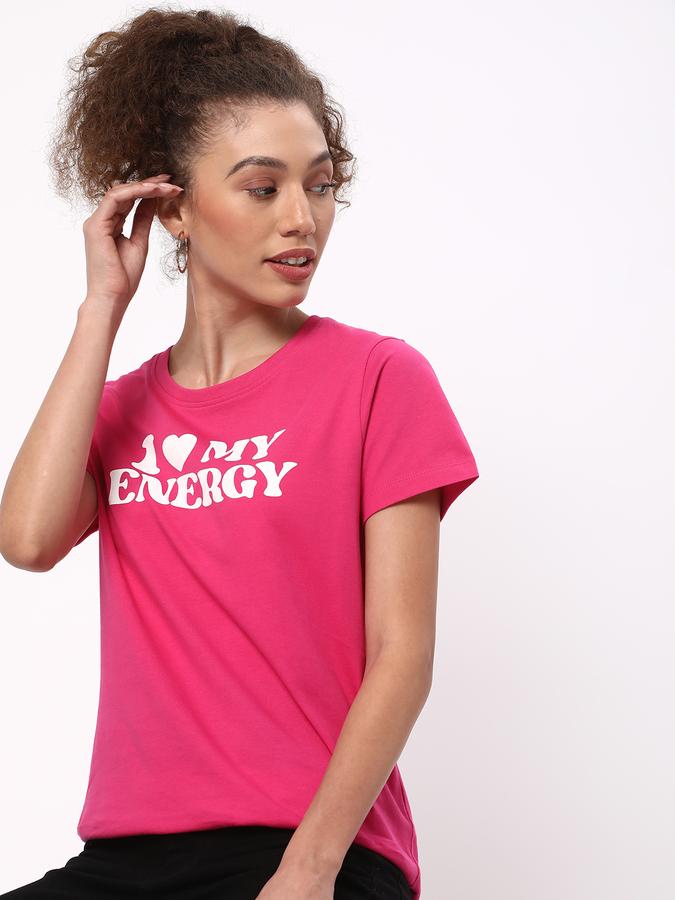 Women Cotton Regular Fit Crew Neck Graphic T-shirt