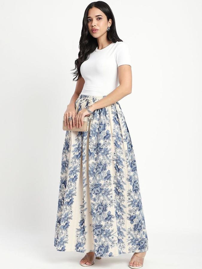 Women Cotton Maxi A-Line Skirt