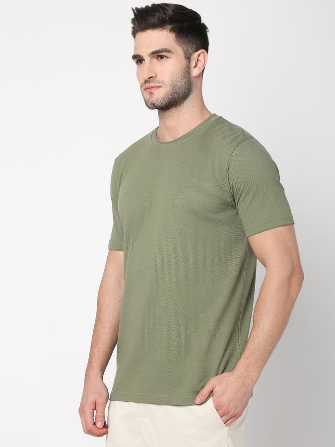 Men Patterned Regular Fit Crew-Neck T-Shirt data-index=
