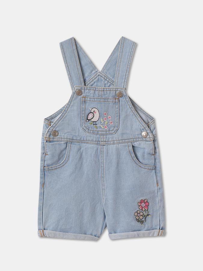 Dungaree For Baby Girls Floral Print Pure Cotton image number 2