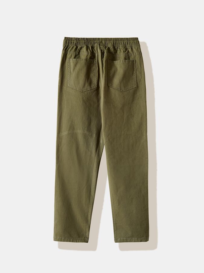 Boys Cotton Regular Fit Drawstring Waist Clean Hem Trousers