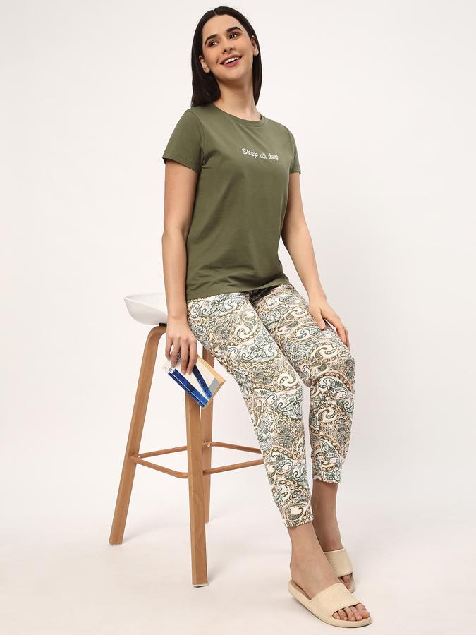 Women Paisley Print Pyjamas & T-Shirt Set image number 1