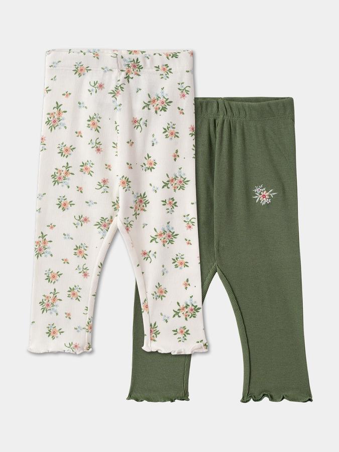 Girls Cotton Fitted Elastic Waist Printed Leggings