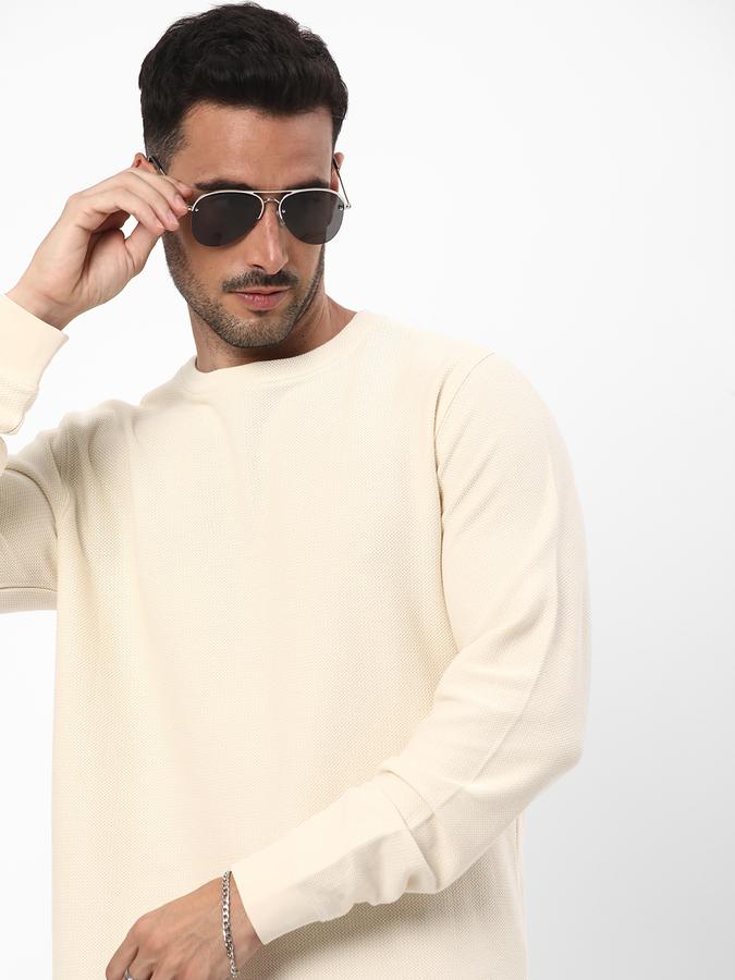 R&B Men's Solid Full Sleeve Structured T-Shirt