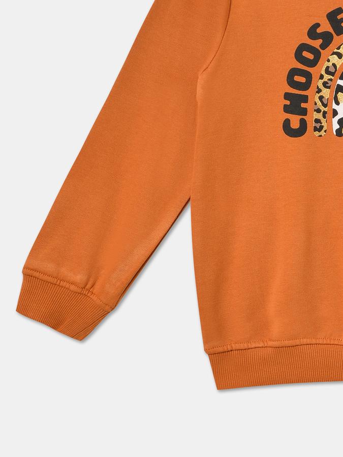 Girls Graphic Regular Fit Full Sleeve Crew Neck SweaT-Shirt