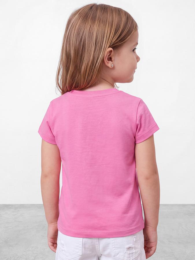 R&B Girls Pink Floral Print  Short Sleeves Pure Cotton T-shirt