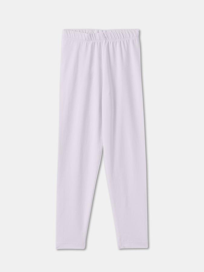 Girls Blend Solid Fitted Full Length Elasticated Waist Legging