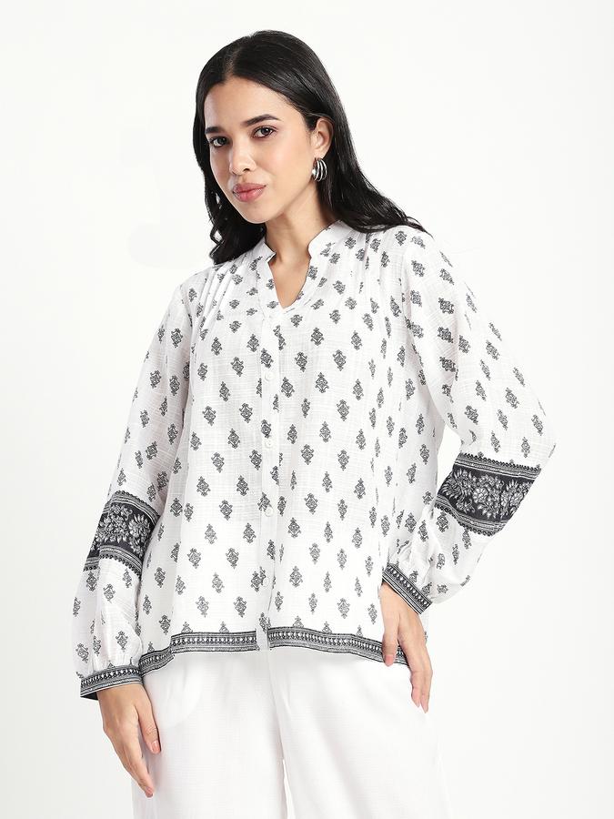 R&B Women Ivory Printed Tunic