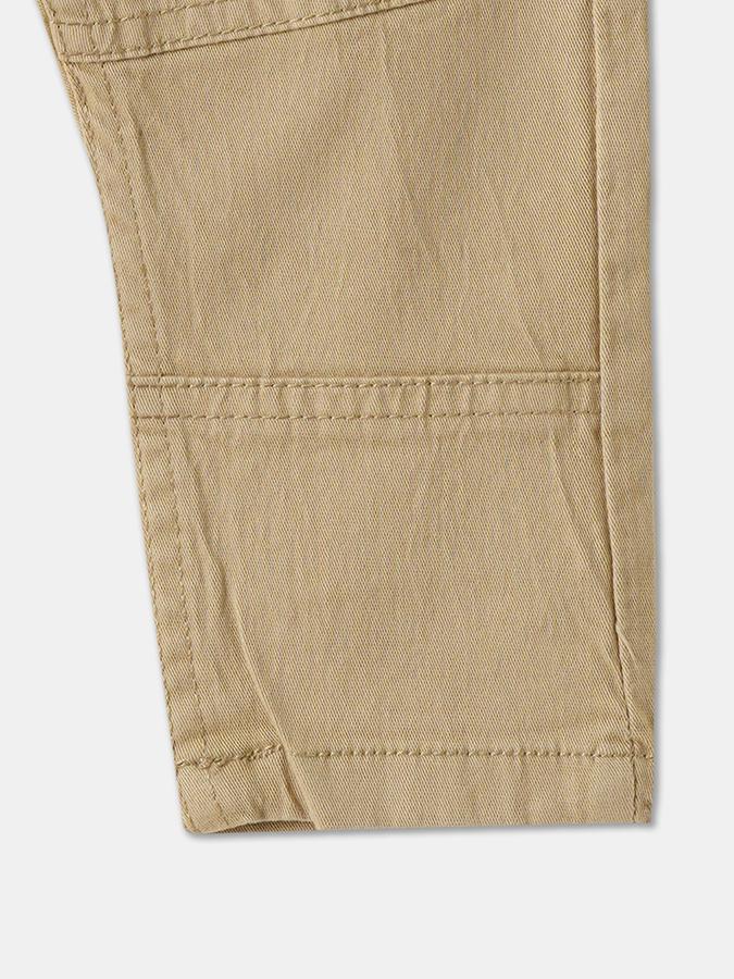 Boys Twill Regular Fit Drawstring Waist Clean Hem Trousers