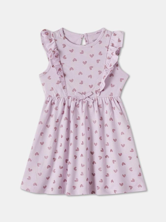 R&B Baby Girls Knee Length Casual Dress with Short Sleeves