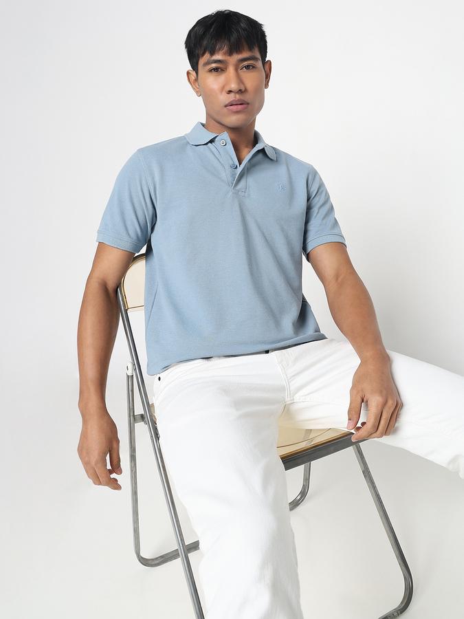Solid Men Peter Pan Collar T-Shirt image number 0