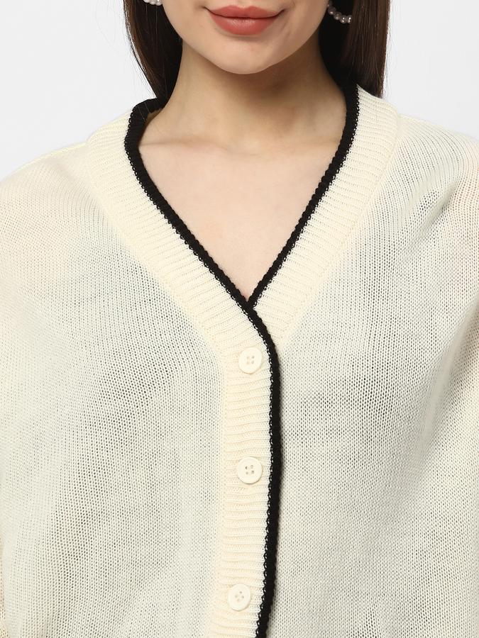 R&B Cardigan With Contrast Tipping image number 3
