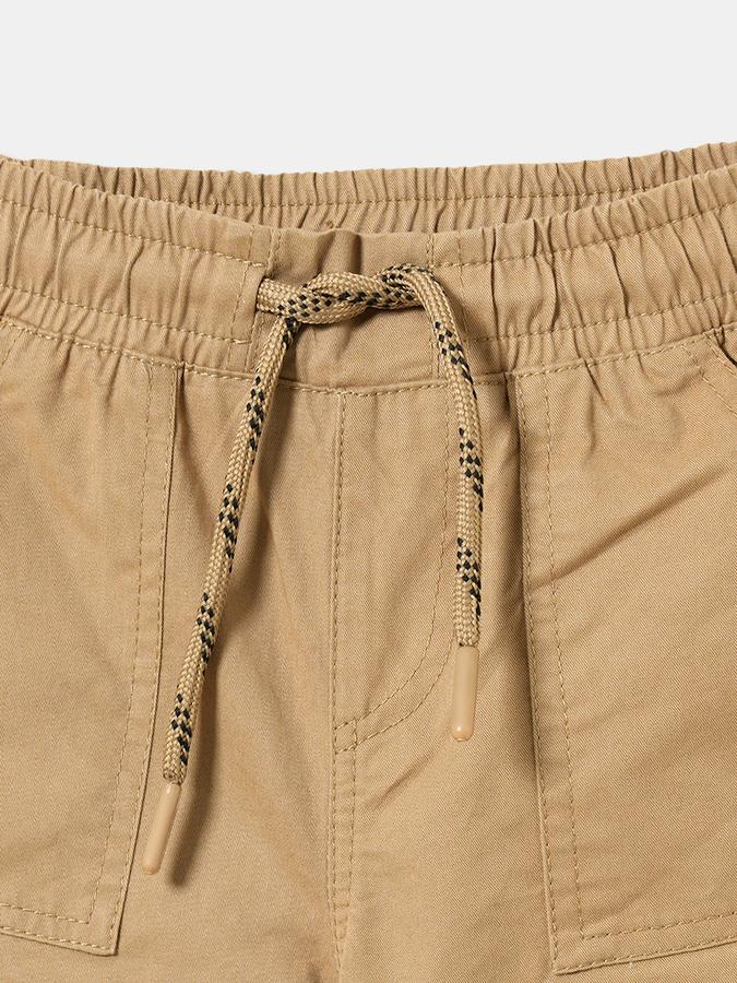 Boys Cotton Relaxed Fit Drawstring Waist Cuffed Hem Shorts