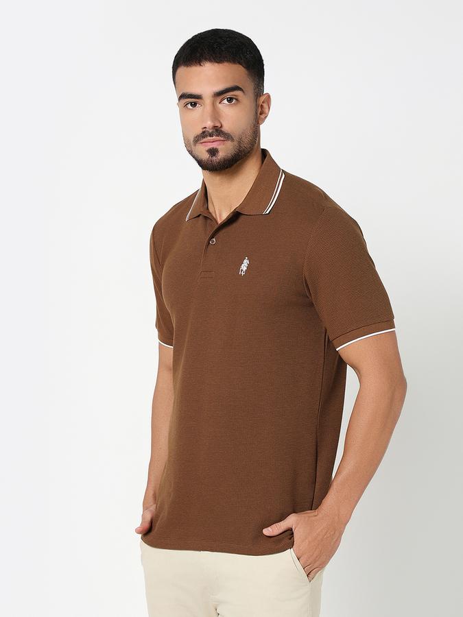 Solid Men Polo Neck T-Shirt image number 2