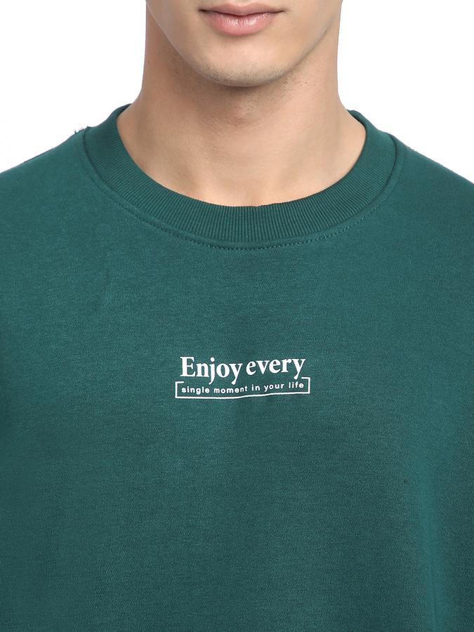 Men Cotton Blend Regular Fit Crew Neck Graphic Sweatshirt