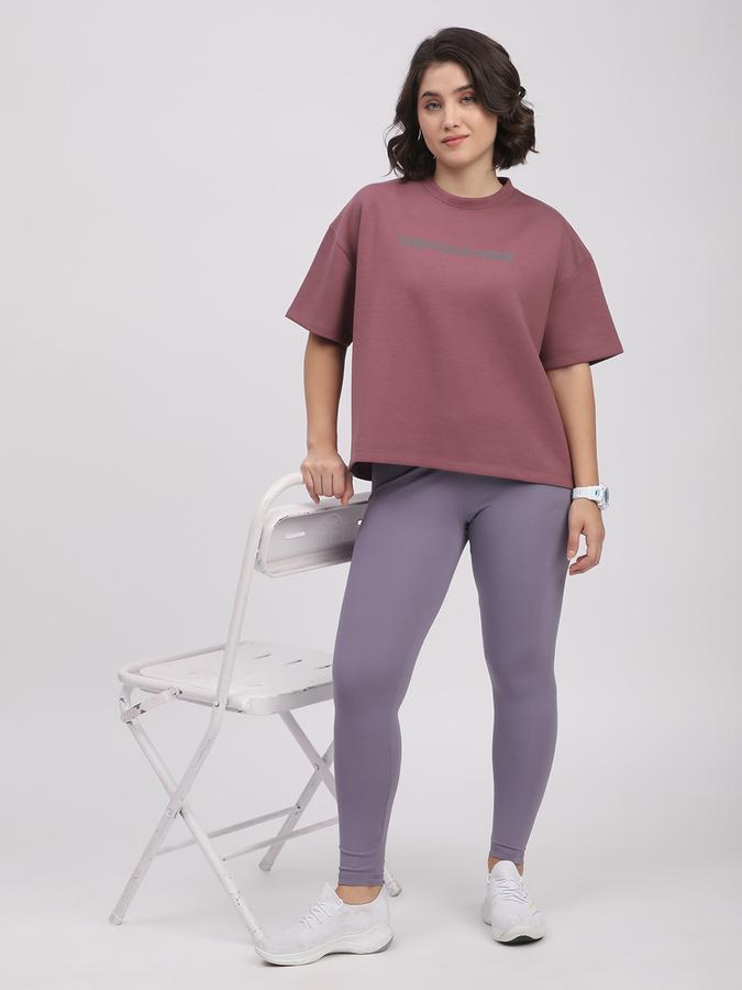 Women Viscose Blend Relaxed Fit Crew Neck Graphic Top