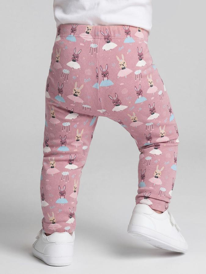 R&B Pink Graphic Printed Girls Leggings
