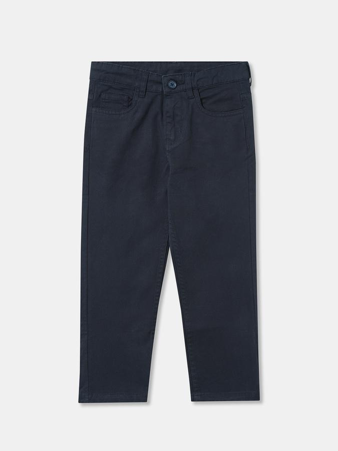 Boys Relaxed Fit Solid Flat Front Trouser