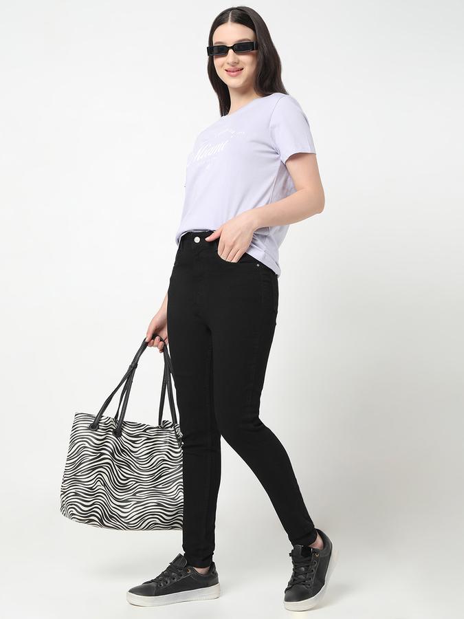 Women Cotton High Rise Button Closure Solid Jeggings