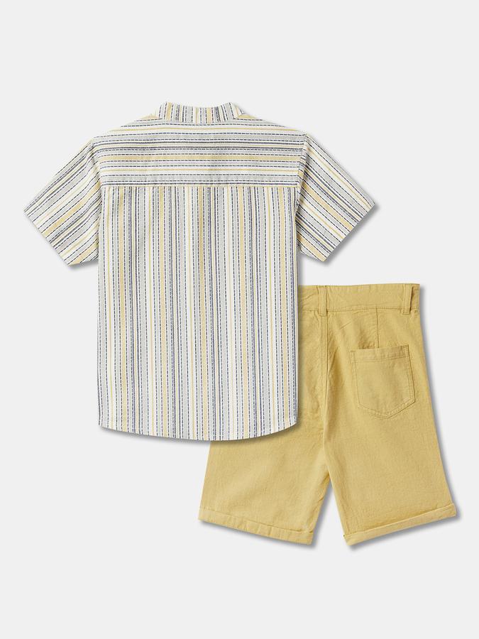 Boys Striped Shirt & Shorts Set image number 1