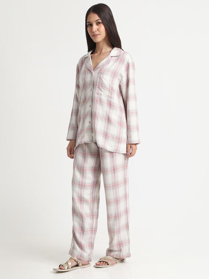 Women Flannel Relaxed Fit Drawstring Waist Plaid Pajama Pants