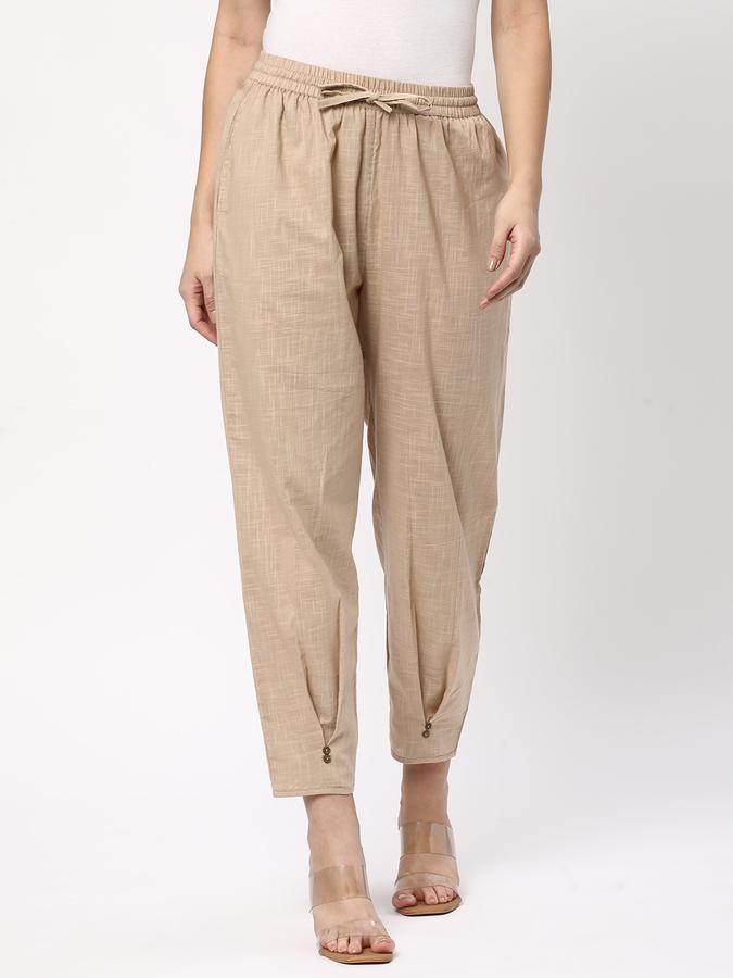 Women Tapered Fit Pants with Drawstring Waist data-index=