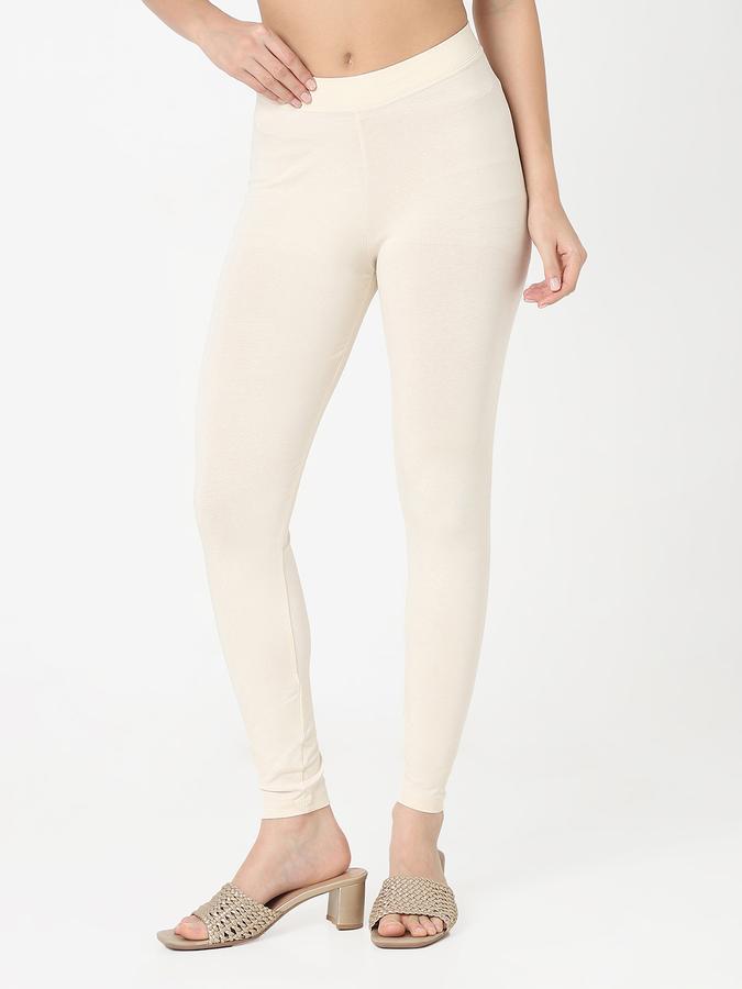 Women's ankle length solid leggings  image number 1